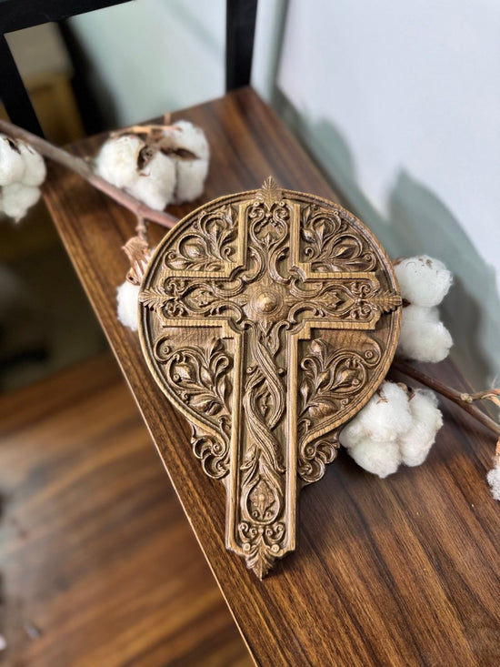 Hand-Carved Tree of Life Cross
