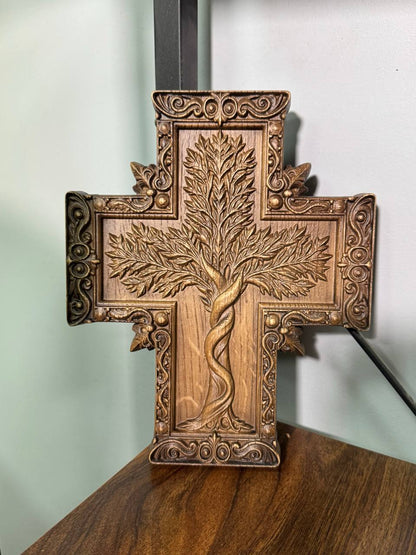 Tree of Life handmade cross - Kozak Work Shop