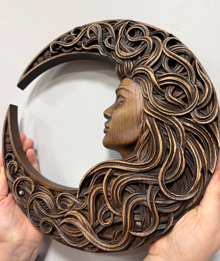 Crescent Moon with Woman Face - Kozak Work Shop