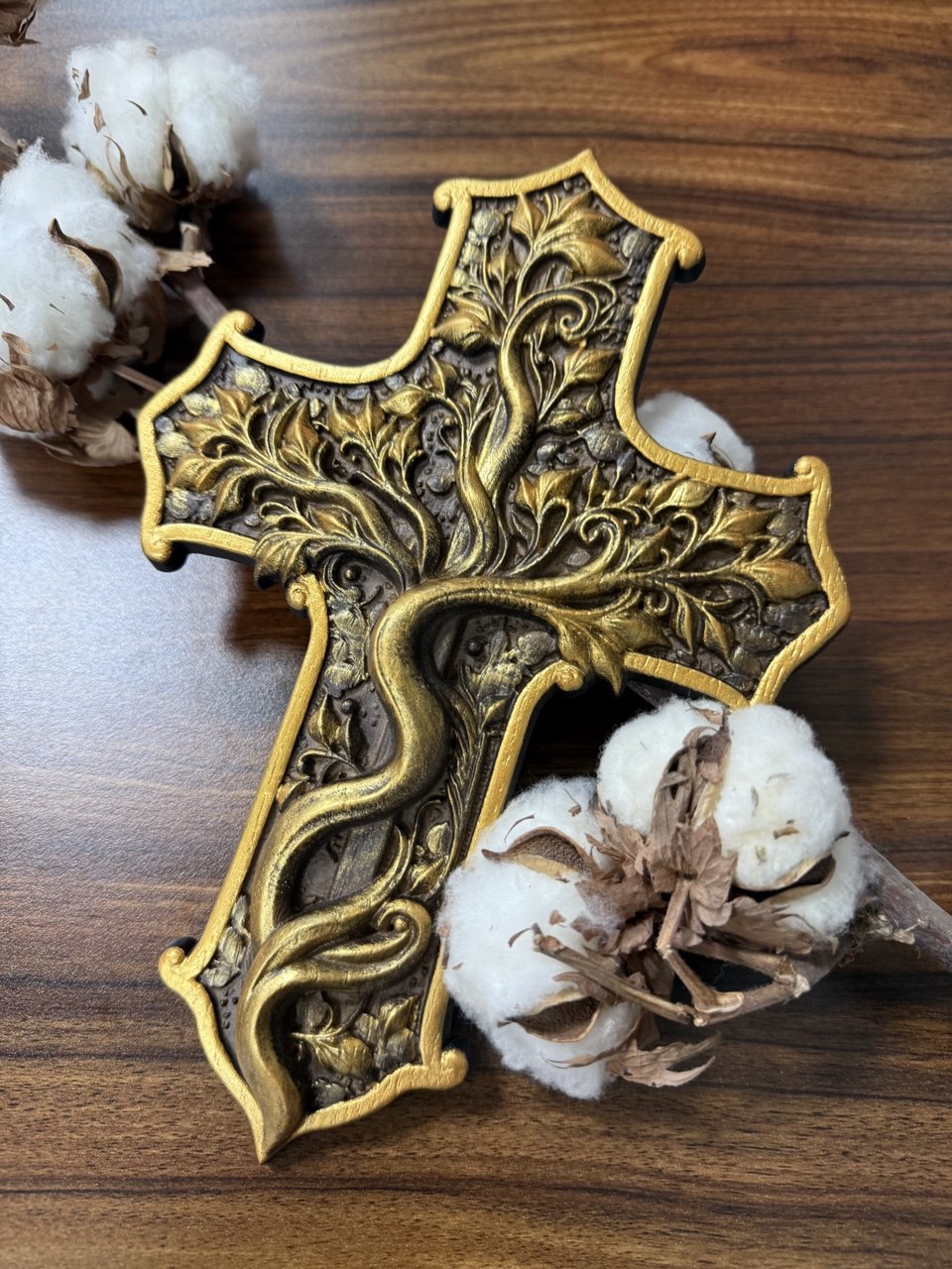 Tree of Life Cross Catholic Art - Kozak Work Shop
