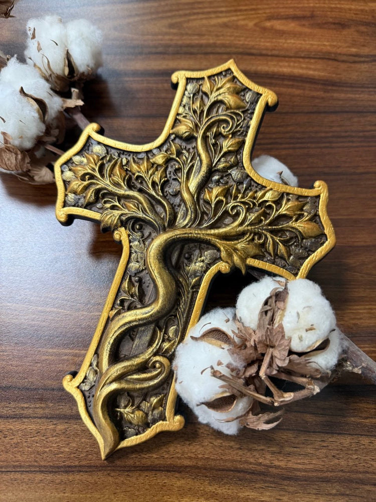 Tree of Life Cross Catholic Art - Kozak Work Shop