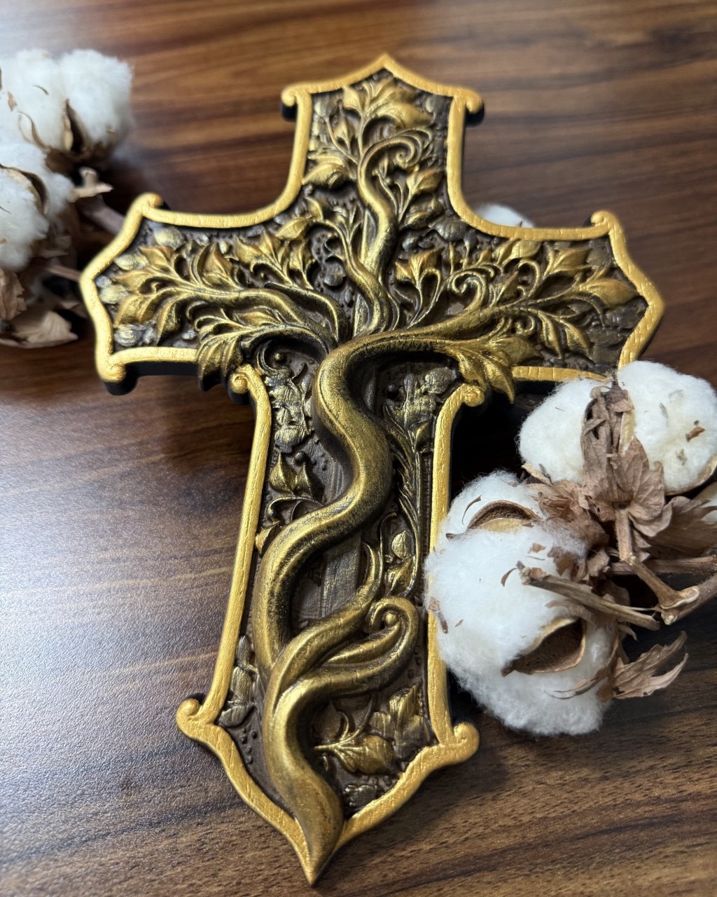 Tree of Life Cross Catholic Art - Kozak Work Shop