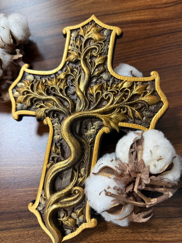 Tree of Life Cross Catholic Art - Kozak Work Shop