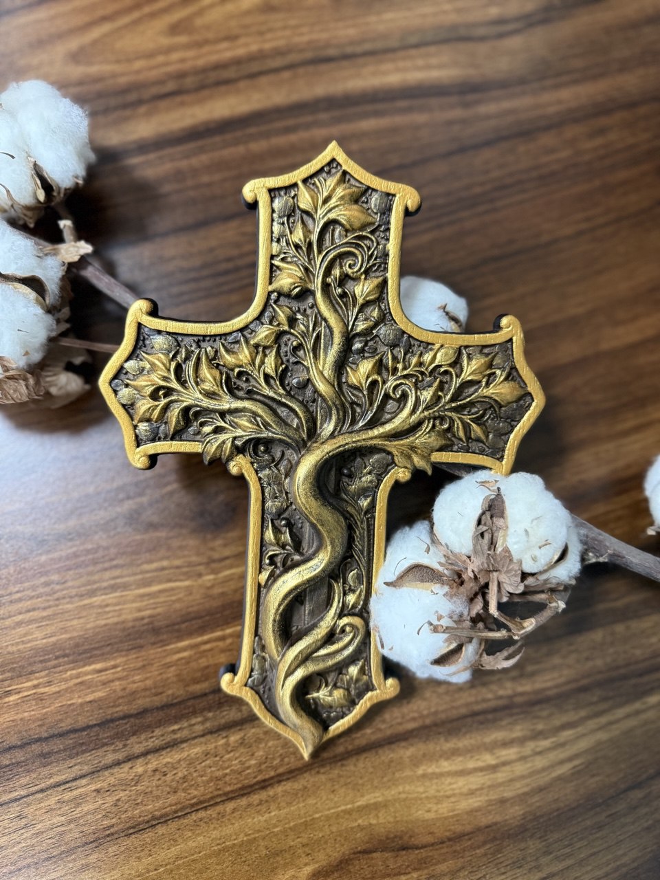 Tree of Life Cross Catholic Art - Kozak Work Shop