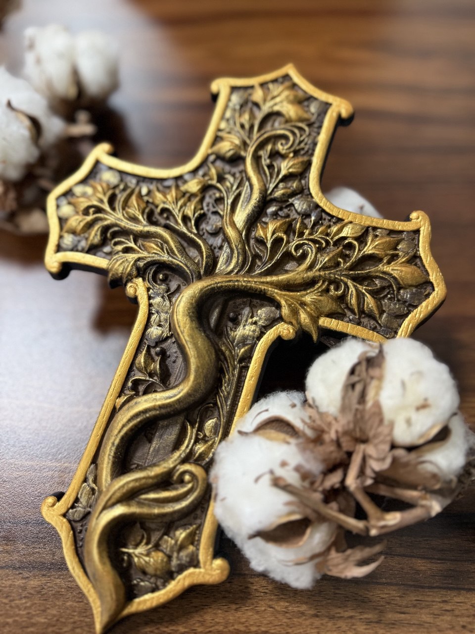 Tree of Life Cross Catholic Art - Kozak Work Shop