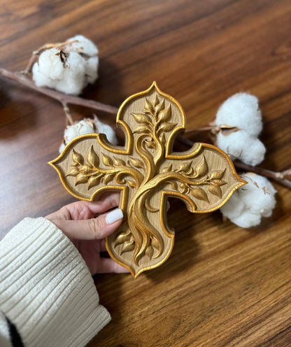 Tree of Life Wooden Cross - Kozak Work Shop
