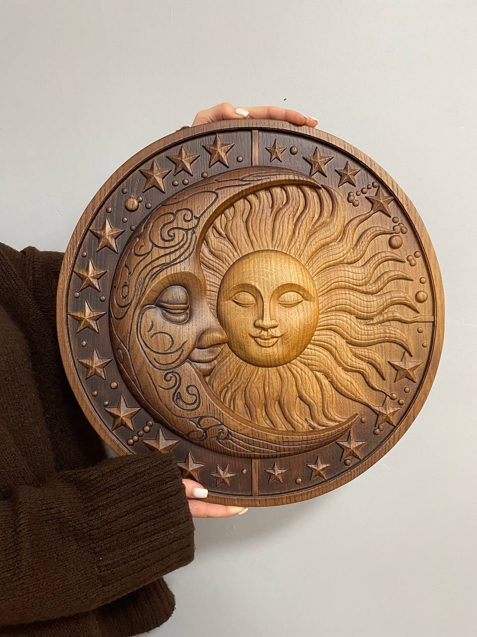 Moon and Sun Wooden Wall Art - Kozak Work Shop