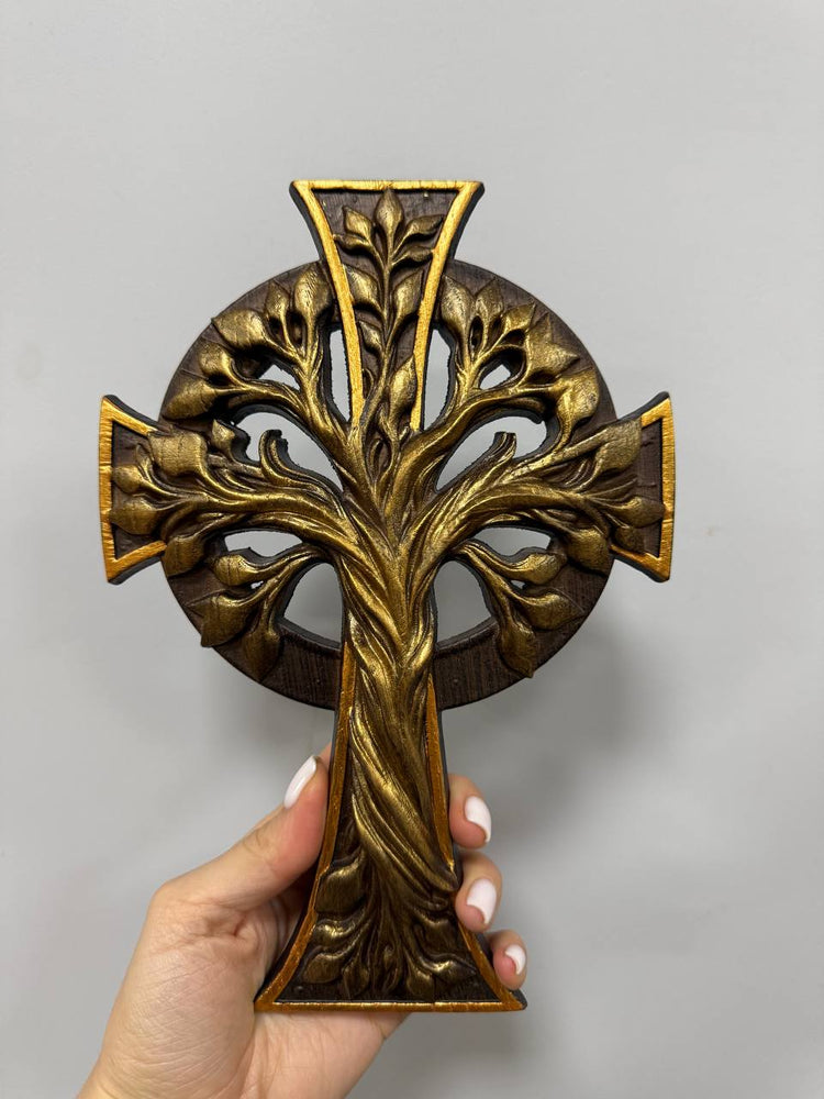 Christian Cross with Tree of Life - Kozak Work Shop