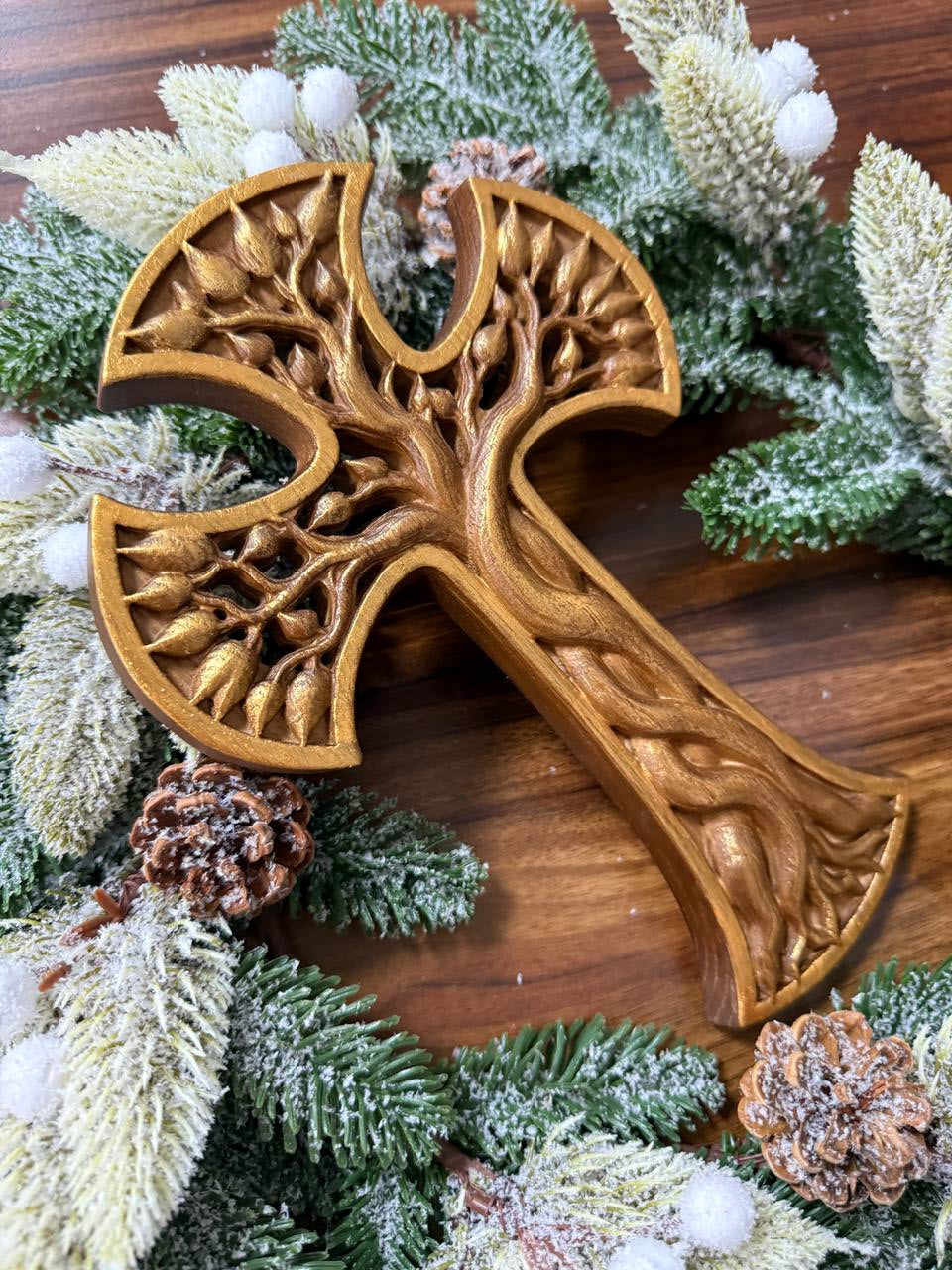 Wall Decor with Tree of Life  Cross - Kozak Work Shop