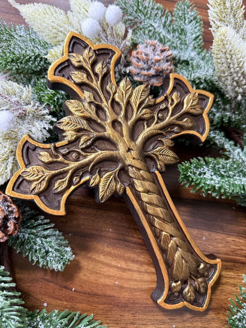 Wooden Cross Tree of Life - Kozak Work Shop