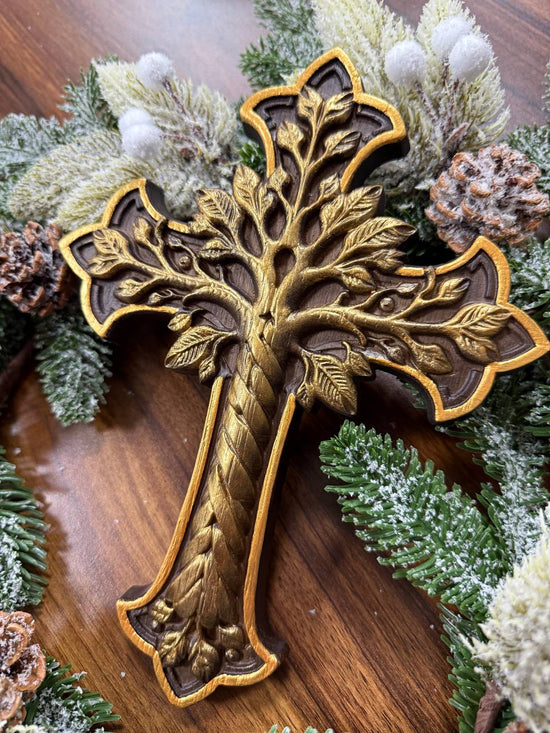 Wooden Cross Tree of Life - Kozak Work Shop