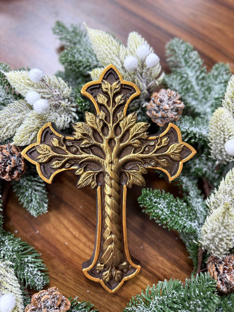 Wooden Cross Tree of Life - Kozak Work Shop