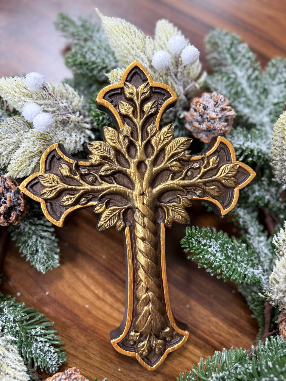 Wooden Cross Tree of Life - Kozak Work Shop