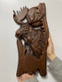 Moose and moon Wooden Carved Plaque - Kozak Work Shop