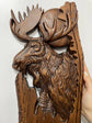 Moose and moon Wooden Carved Plaque - Kozak Work Shop
