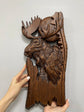 Moose and moon Wooden Carved Plaque - Kozak Work Shop