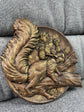 Squirrel Wood Carved Plaque - Kozak Work Shop