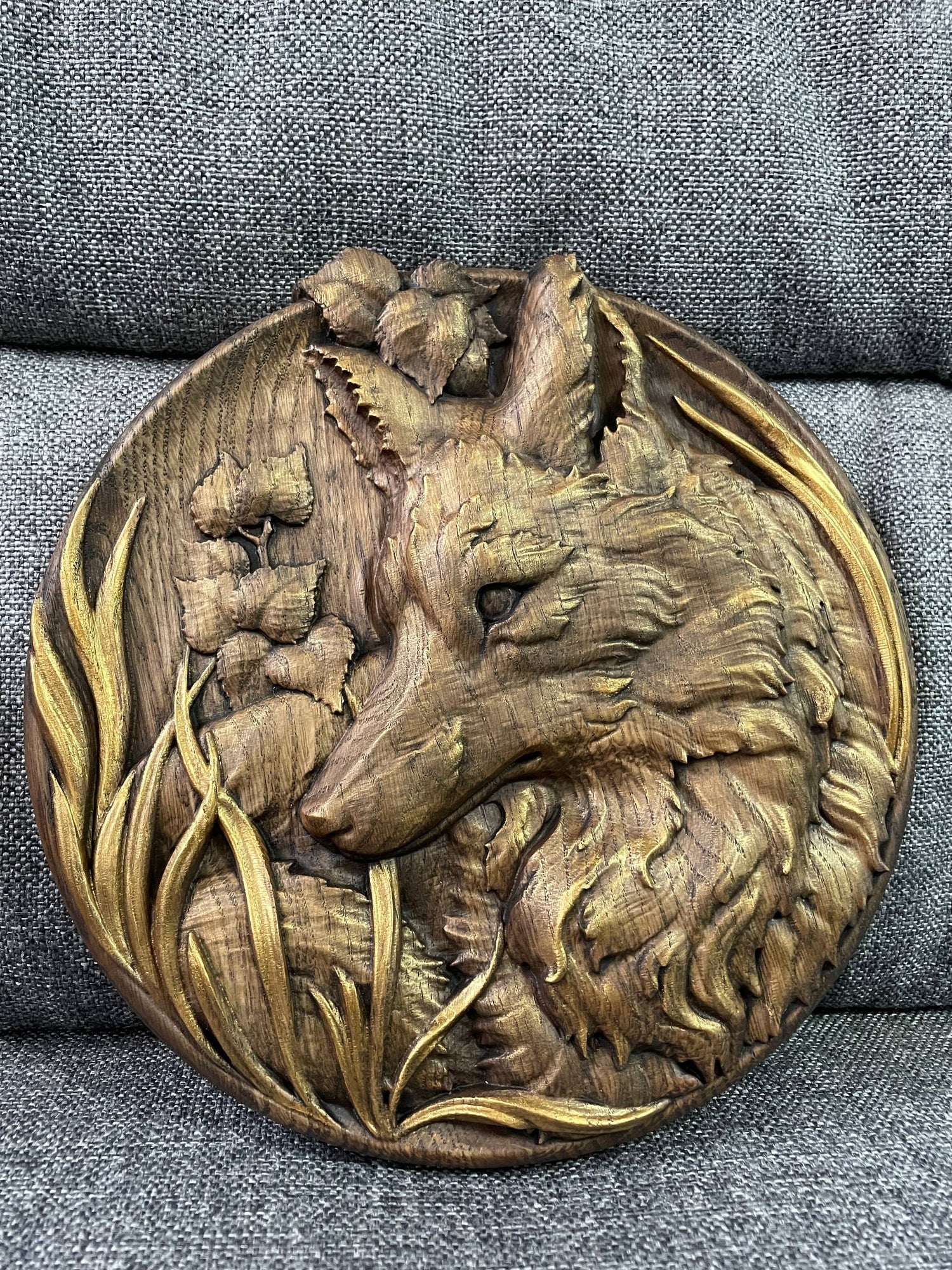 Fox Wooden Carved Sculpture - Kozak Work Shop