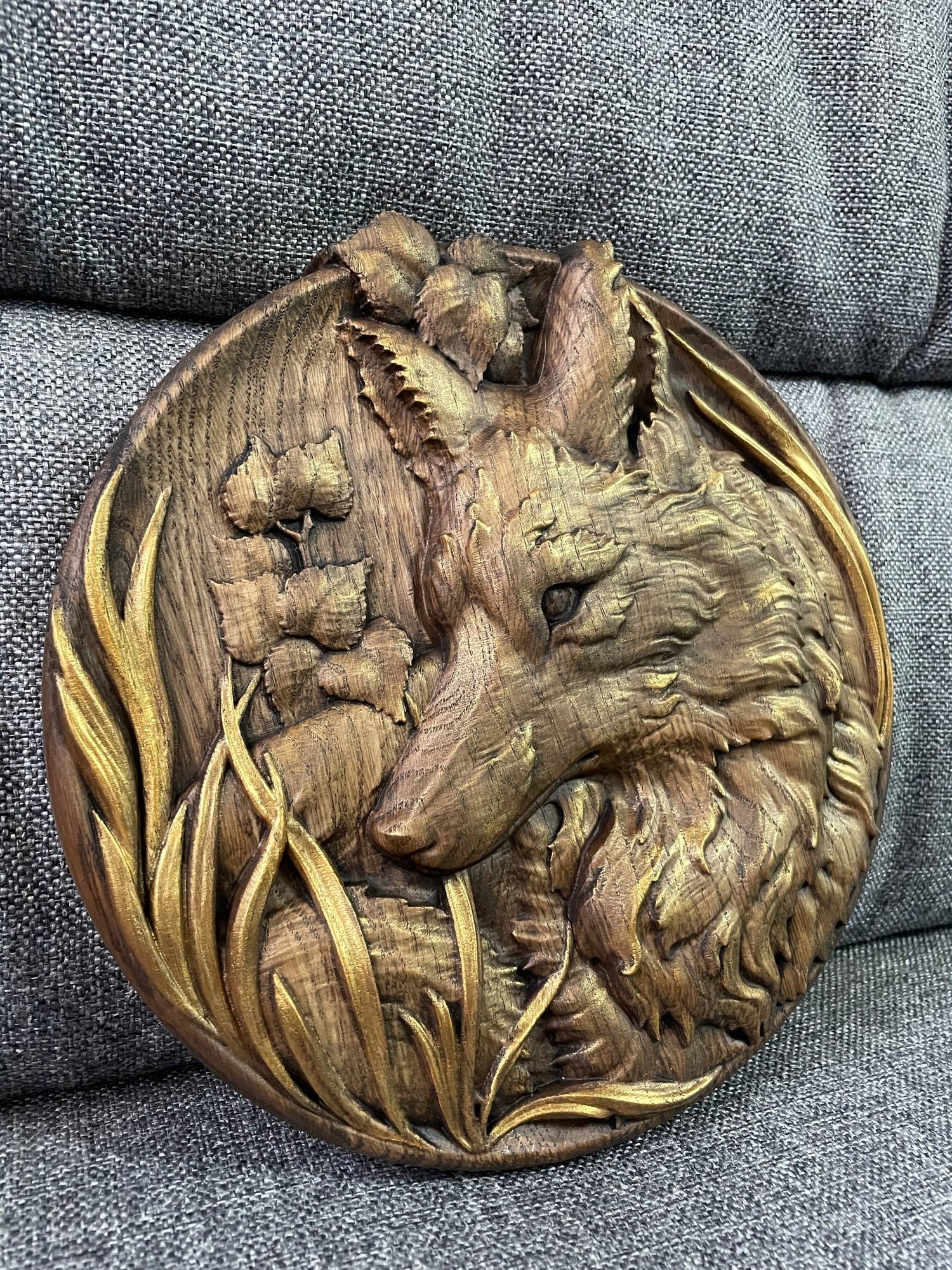 Fox Wooden Carved Sculpture - Kozak Work Shop