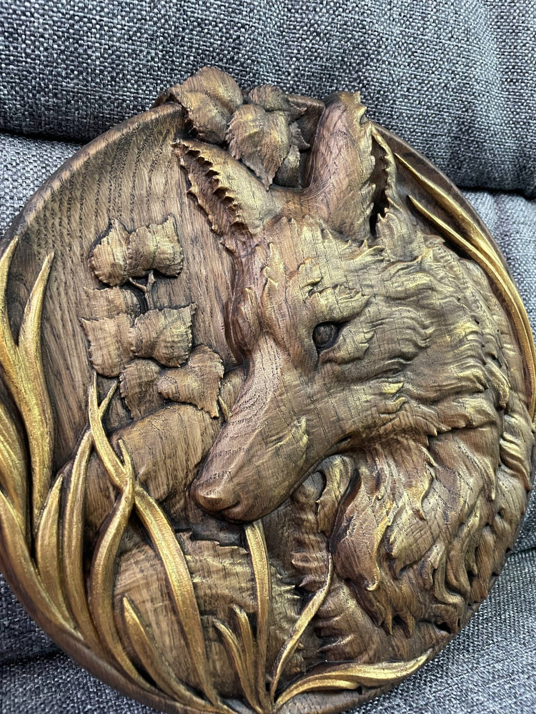 Fox Wooden Carved Sculpture - Kozak Work Shop