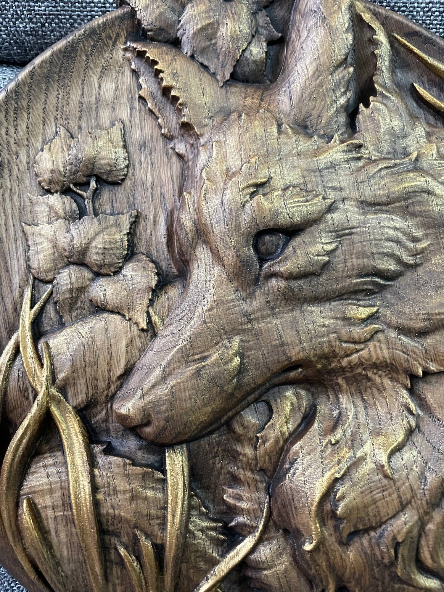 Fox Wooden Carved Sculpture - Kozak Work Shop