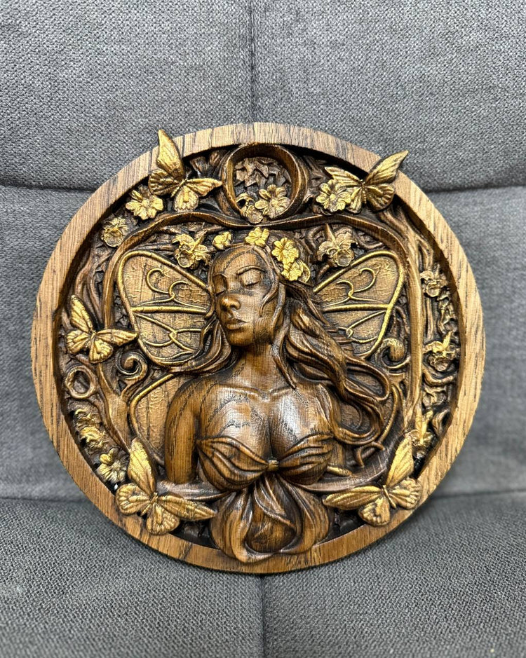 Fairy wooden plaque home decor - Kozak Work Shop