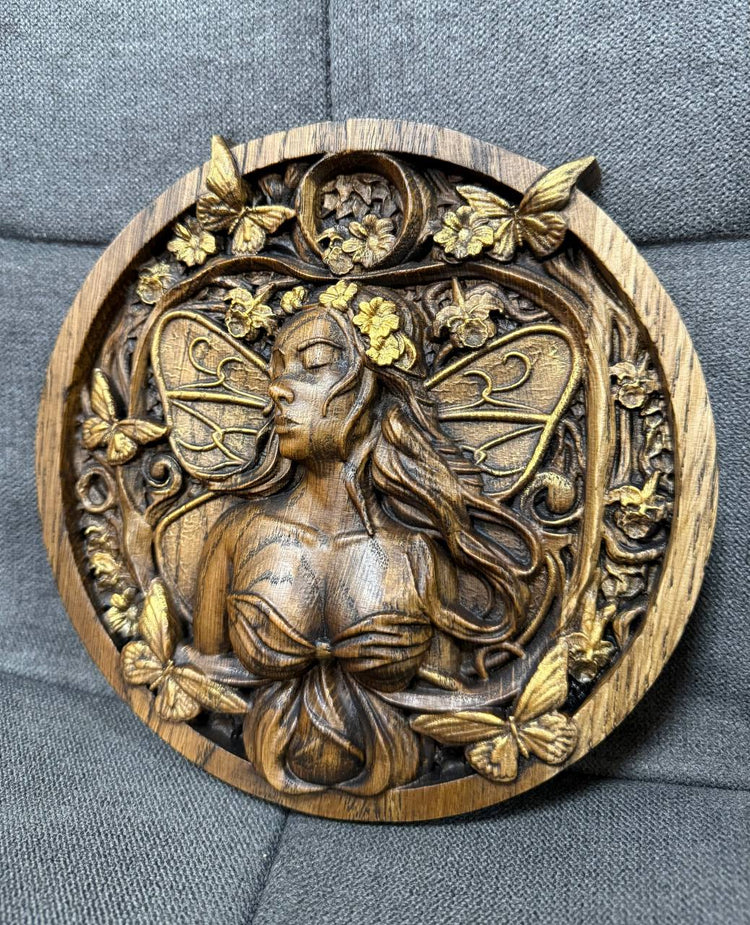 Fairy wooden plaque home decor - Kozak Work Shop