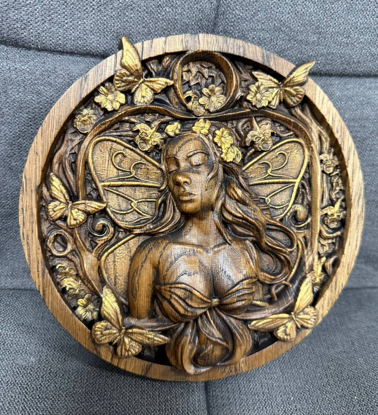 Fairy wooden plaque home decor - Kozak Work Shop