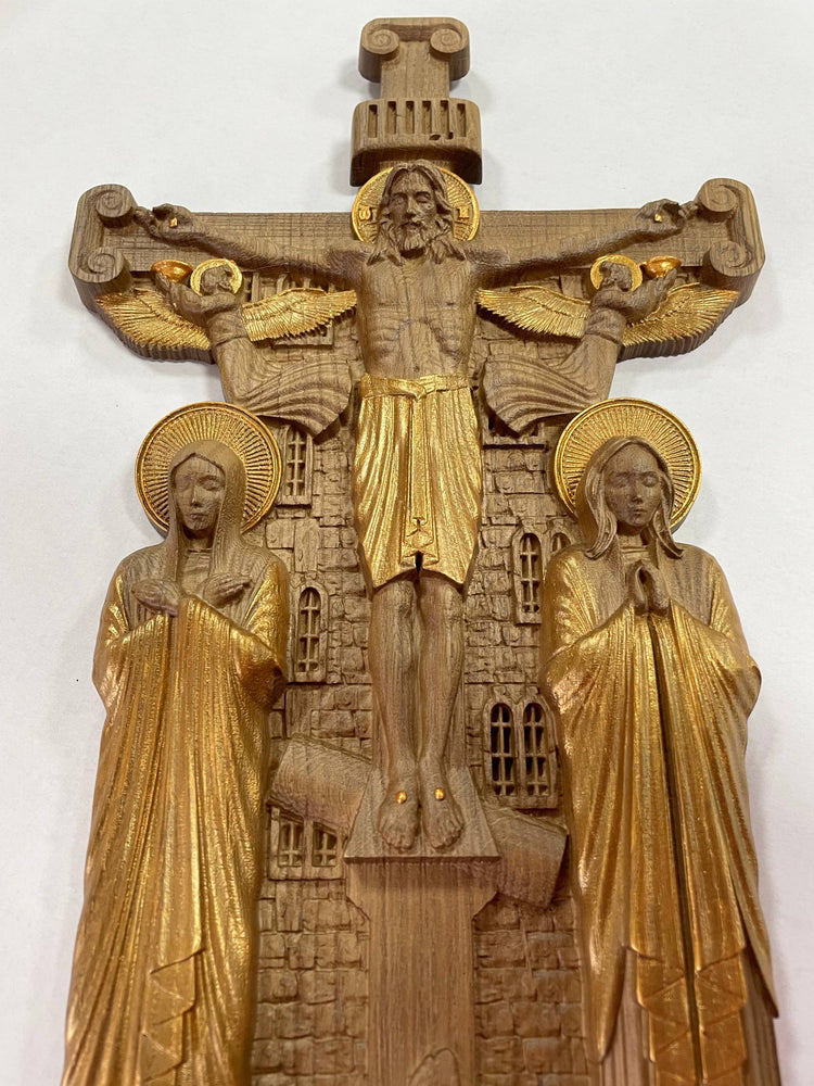 Hand-Painted Christian Wall Art Golgotha icon - Kozak Work Shop