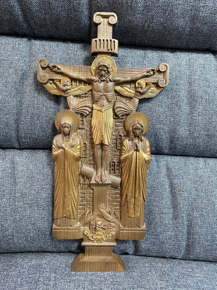 Hand-Painted Christian Wall Art Golgotha icon - Kozak Work Shop