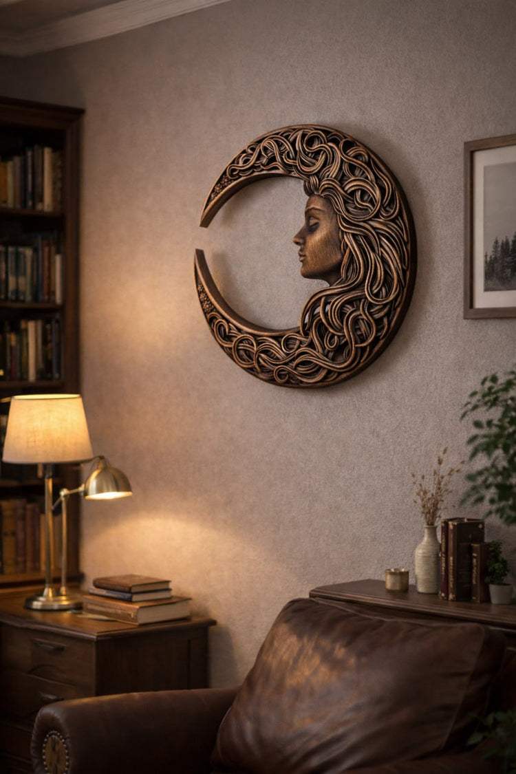 Crescent Moon with Woman Face - Kozak Work Shop