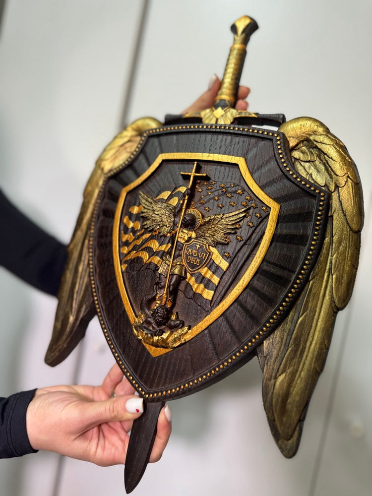 American Flag Wooden Shield - Kozak Work Shop