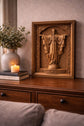 Wooden icon of the Sacred Heart Jesus arms extended