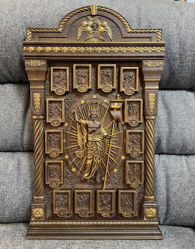 Resurrection of Christ with 14 Stations Religious Statuary