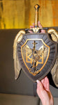 The shield with Ukrainian Trident and Archangel Michael Wooden Plaque