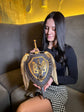 The shield with Ukrainian Trident and Archangel Michael Wooden Plaque