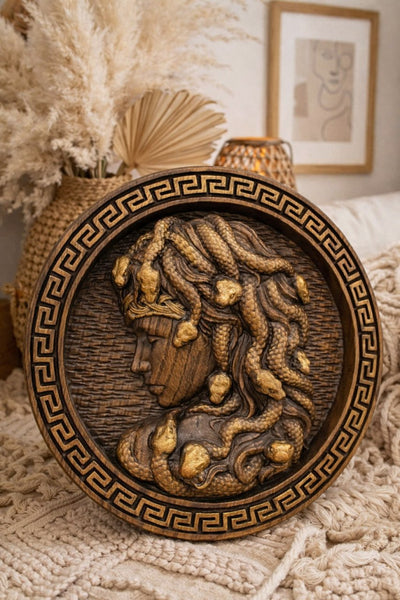 Medusa head Trinacria medallion