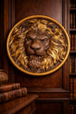 Lion Head Wooden Carved Plaque