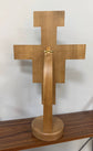Hand-Carved Wooden Tabletop Crucifix with Stand