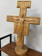 Hand-Carved Wooden Tabletop Crucifix with Stand