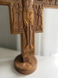 Hand-Carved Wooden Tabletop Crucifix with Stand