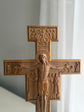 Hand-Carved Wooden Tabletop Crucifix with Stand