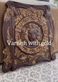 Lion Head Squared Wooden Carved Plaque