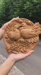 Doves Wooden Carved Decorative Plate