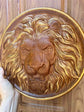 Lion Head Wooden Carved Plaque