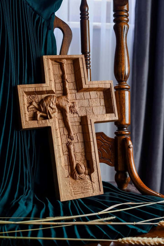 Savior Jesus Wooden Cross - Kozak Work Shop