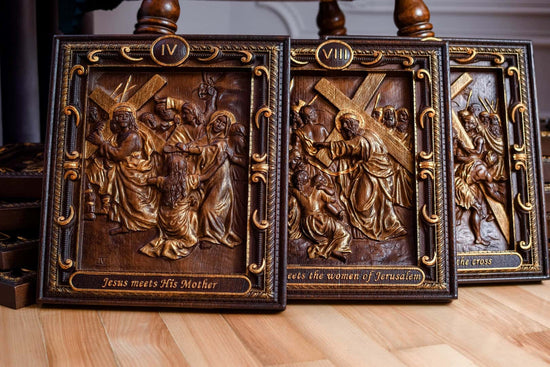 Set of 14 Stations of the Cross - Kozak Work Shop