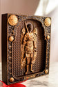 Archangel Michael with a Manuscript wooden 3D carved image - Kozak Work Shop