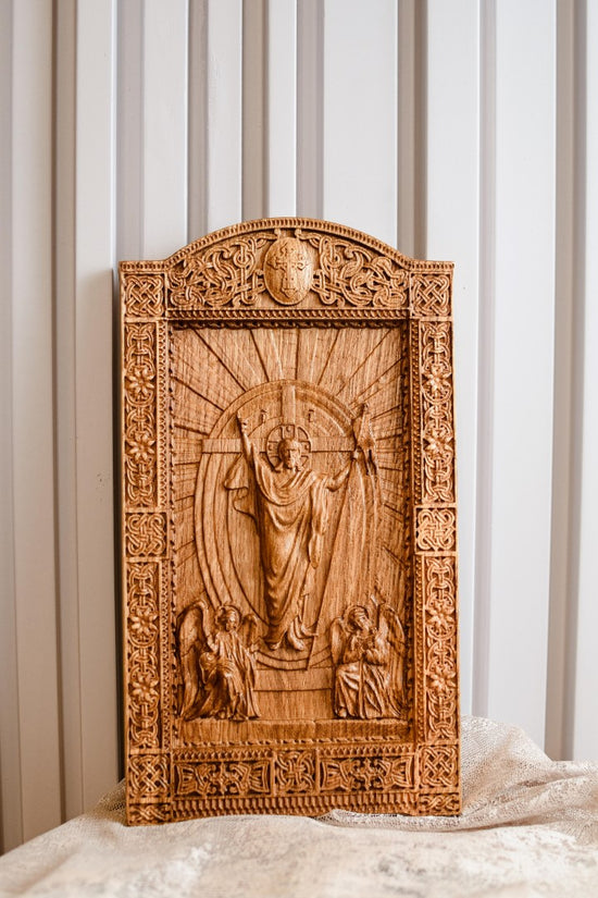 Religious Wooden icon Resurrection of Christ