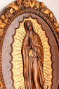 Our Lady of Guadalupe Wooden Sculpture Oval